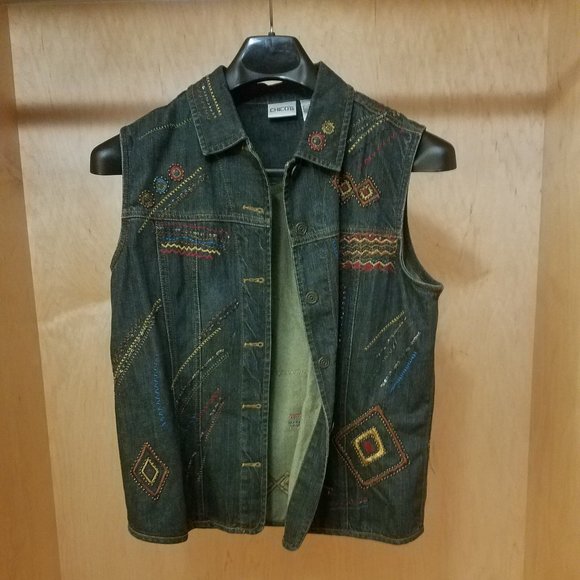 Chico's Denim Vest L - Picture 2 of 3